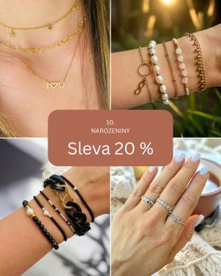 🎉🎂 NAROZENINOVÁ SLEVA 20 % 🎂🎉 Oslavujeme s vámi naše 10. narozeniny a máme pro vás dárek 🎁. Vyberte si svůj oblíbený šperk...